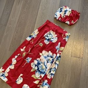 3 piece set high slit off the shoulder top